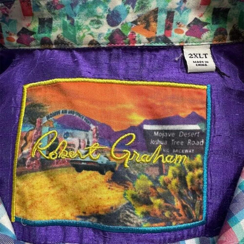 Robert Graham Men's 2XLT Check Short Sleeve Shirt Multicolor Casual - Picture 5 of 6